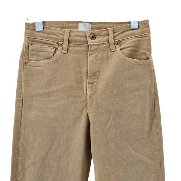 Jonathan Simkhai River Jeans Womens 26 Camet Beige High Rise Straight Crop Luxe - Picture 4 of 14